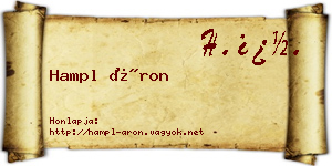 Hampl Áron névjegykártya